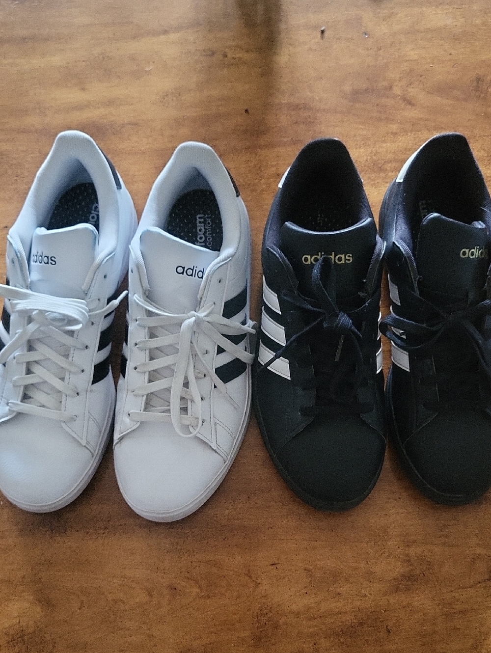 adidas Men's White and Black Twin-Pair Sneakers